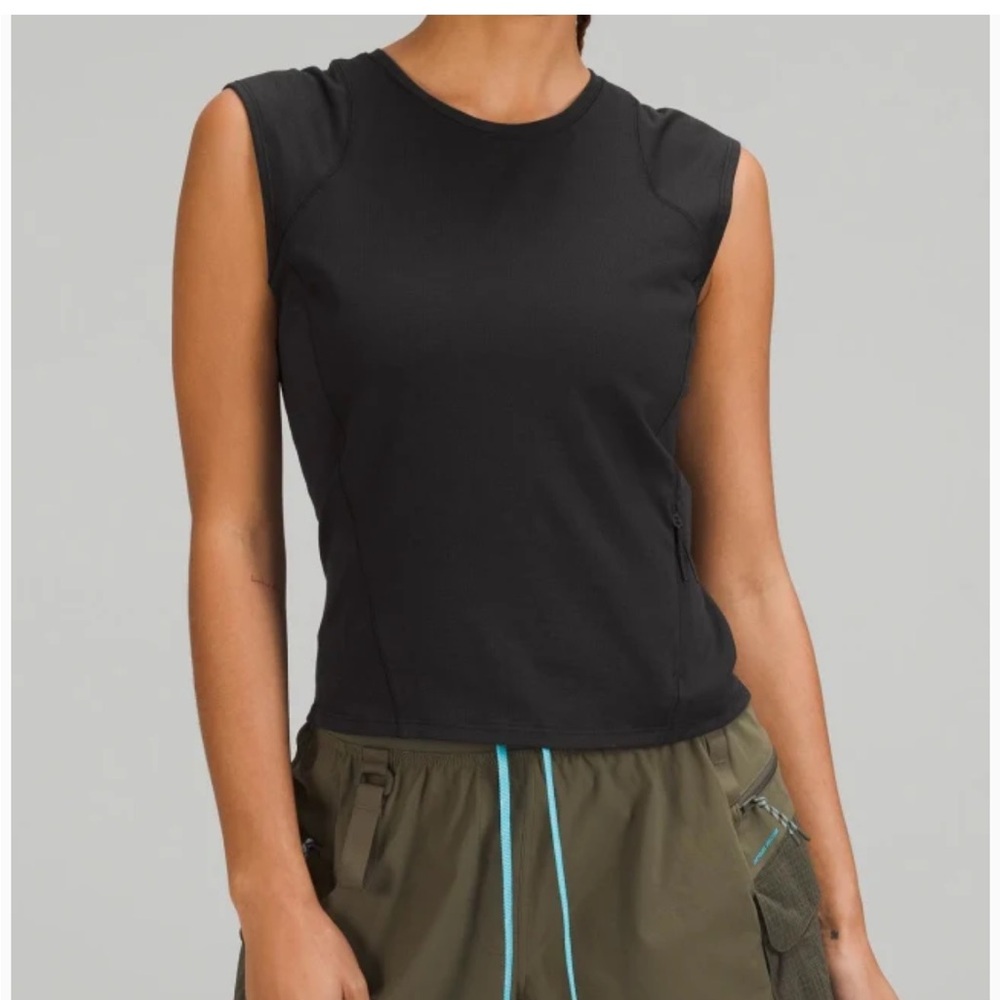 Lululemon cap sleeve black hiking tank 6